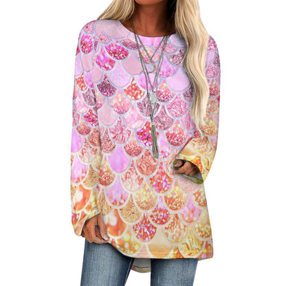 Custom Long Sleeve Color Block Tunic Top | Leggings Friendly Tee