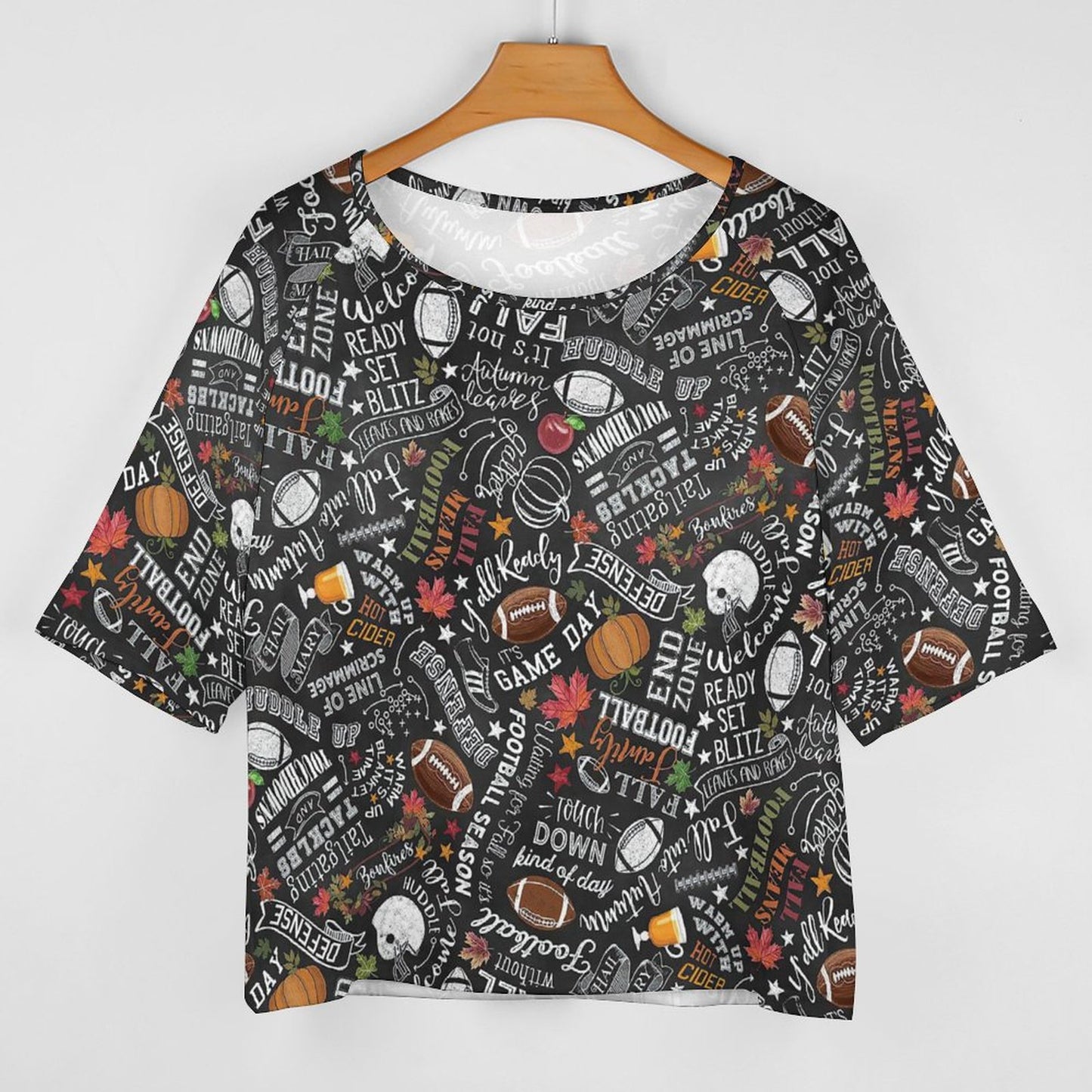 Custom Loose Fit Off-Shoulder Batwing Top | Plus Size Mid-Sleeve Tee