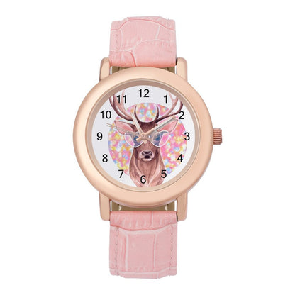 Custom Ladies Leather Watch | Personalized Wristwatch for Her