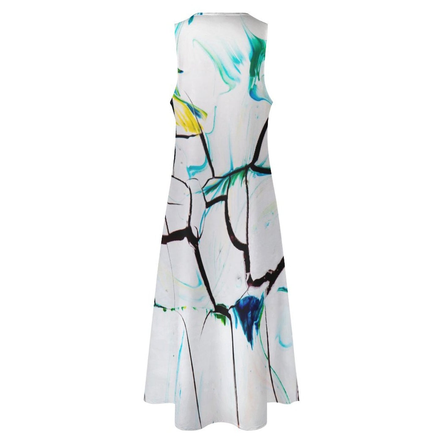 Custom Print Sleeveless Maxi Dress | Personalized Ankle-Length Dress