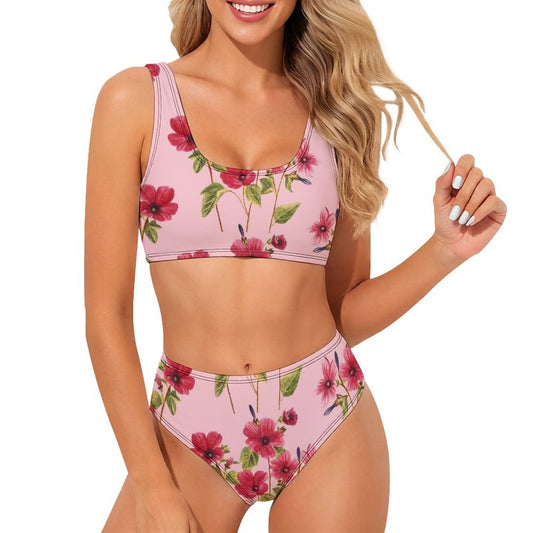 Custom Women's Sporty High Waisted Bikini Set