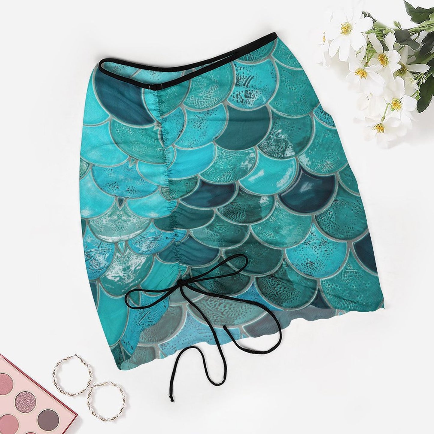 Custom Print Sheer Skirt | Personalized Mesh Beach Cover-Up