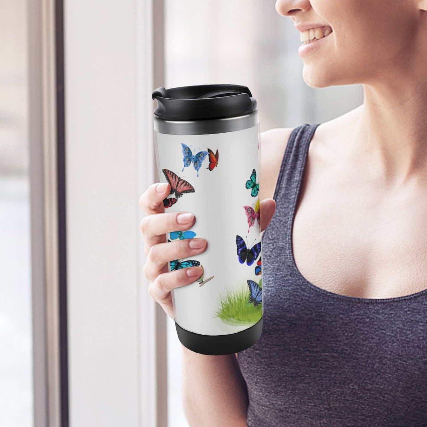 Custom Insert Travel Mug: Personalized Stainless Steel Photo Tumbler