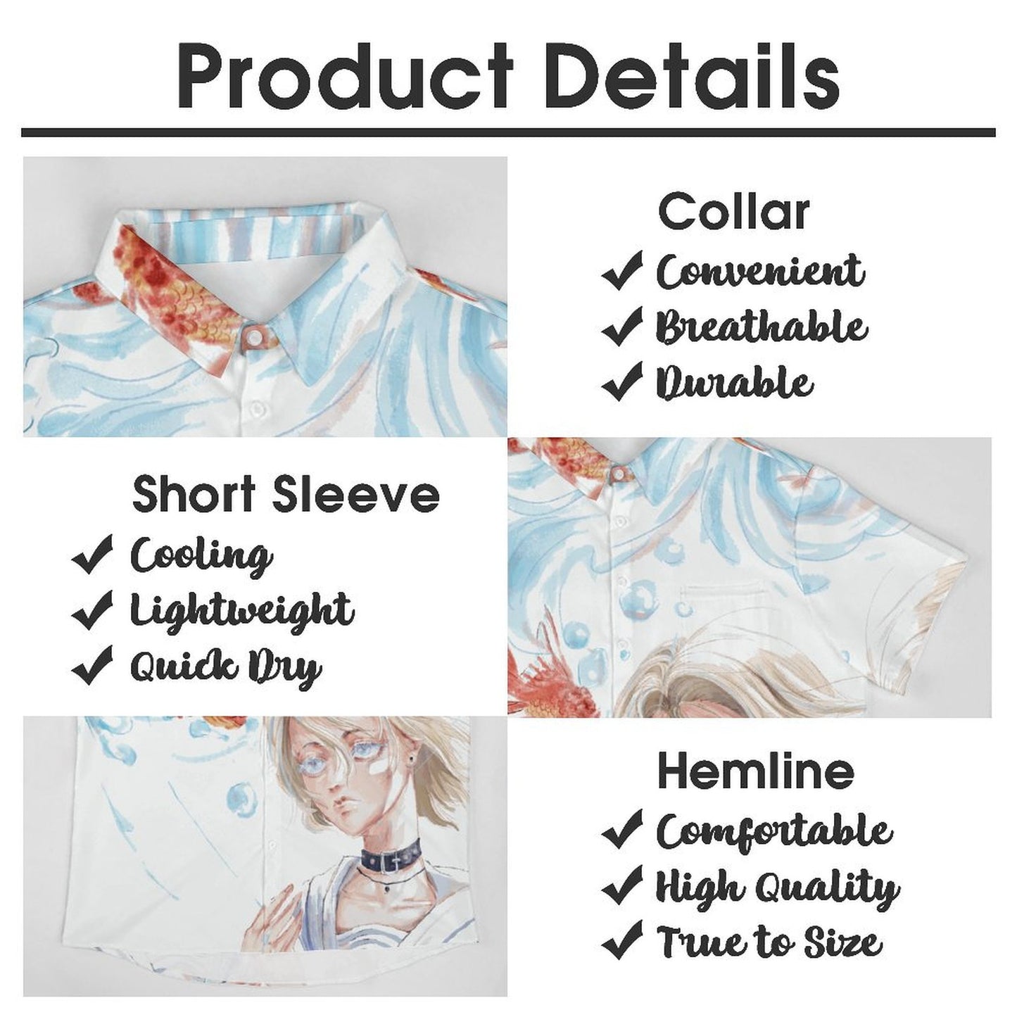 Custom All-Over Print Men's Shirt | Personalized Short Sleeve Button-Down