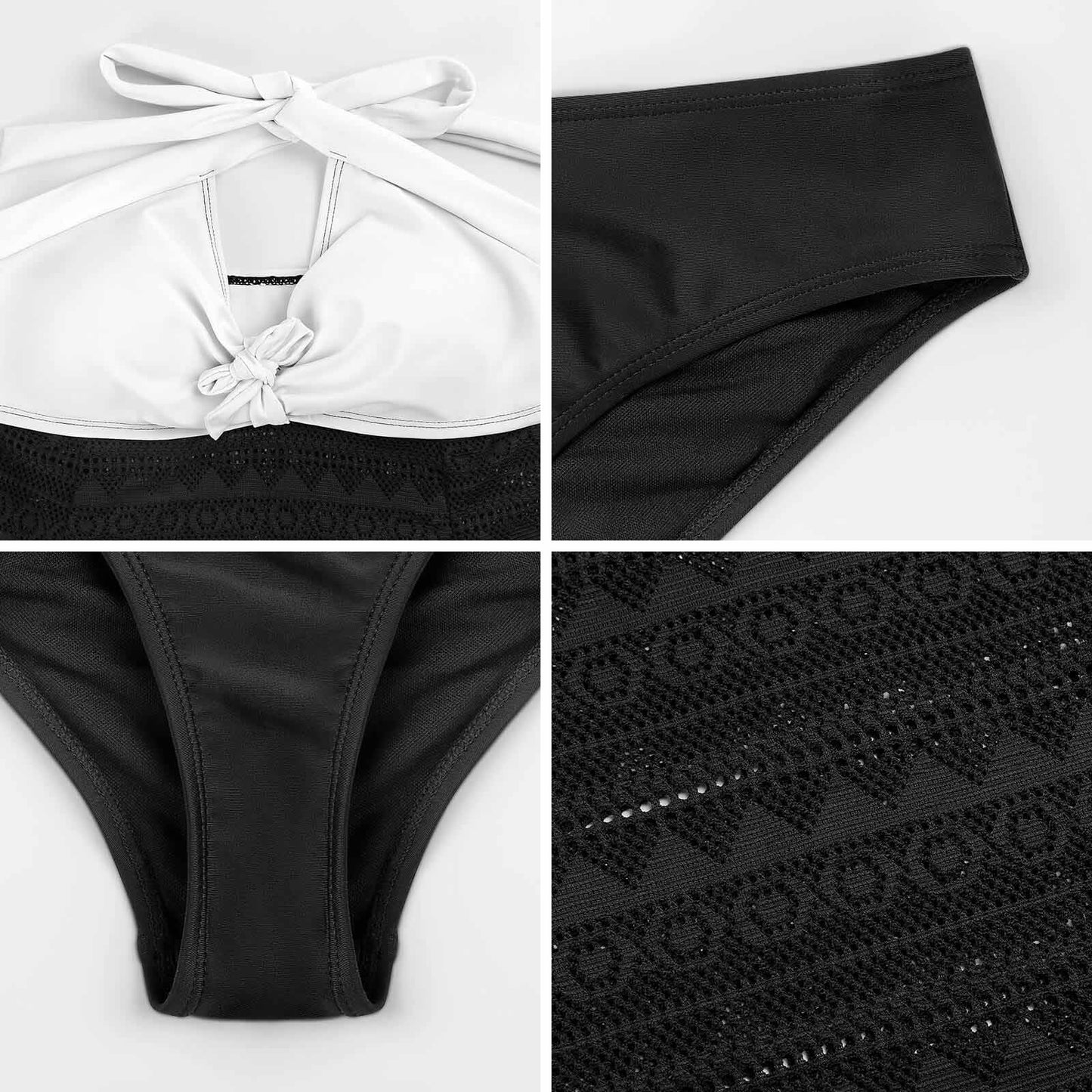 Halter Neck Bikini Swimsuit Custom Print | Tie Side Removable Padded