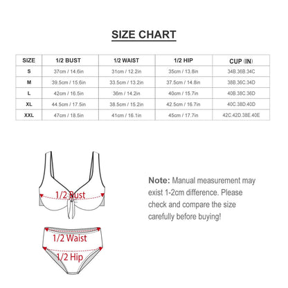 Custom Printed High-Waisted Tie-Front Bikini