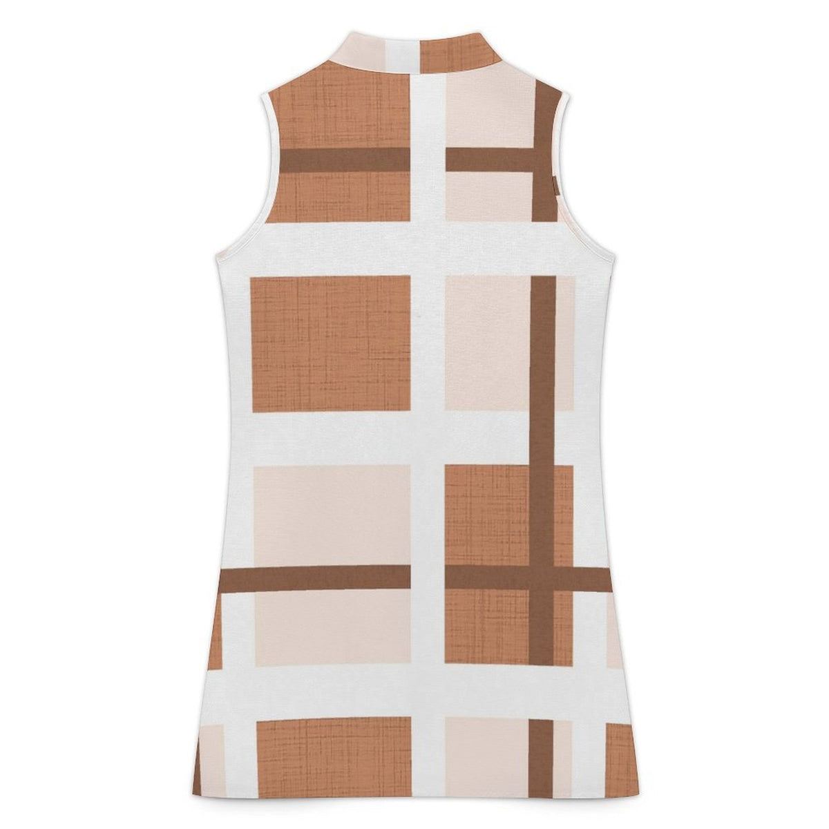 Custom Print Women Sleeveless Faux Linen Button Down Shirt Dress