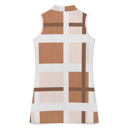 Custom Print Women Sleeveless Faux Linen Button Down Shirt Dress