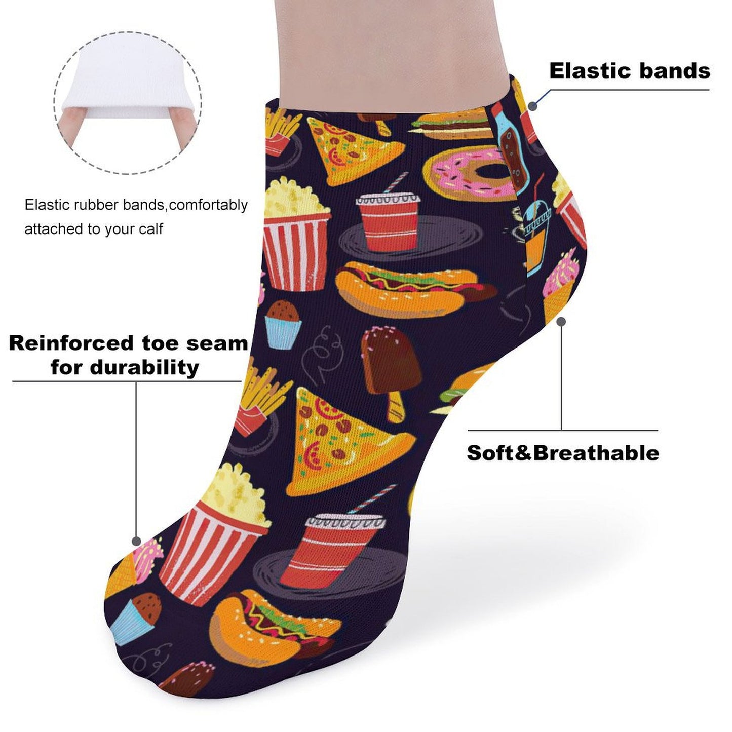 Custom Ankle Socks 5-Pack | Design a Bulk Set of Photo Socks