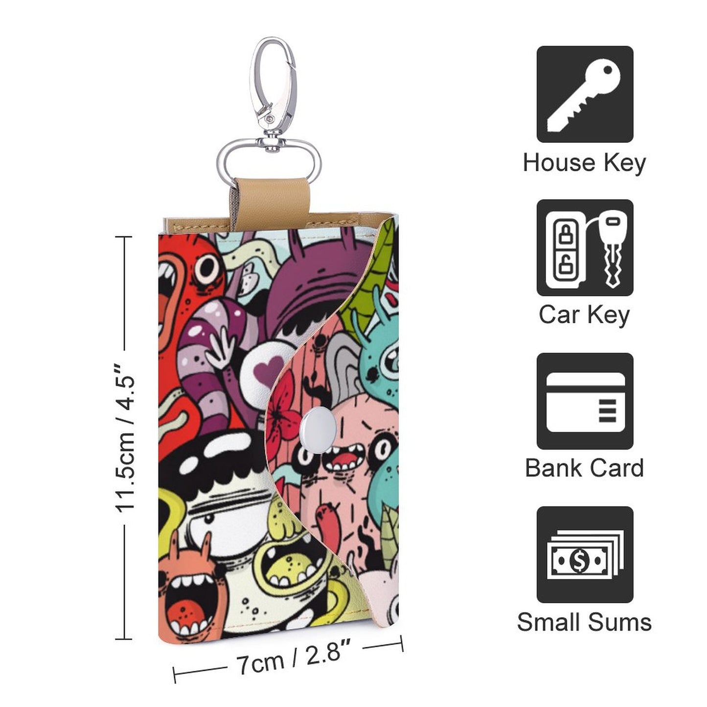 Custom Leather Key Case Wallet | Personalized Car Key Holder
