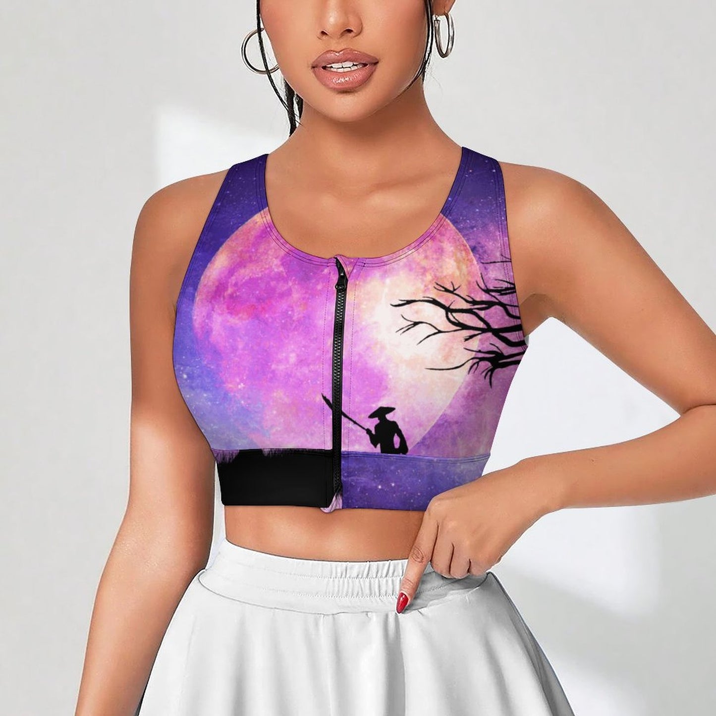Custom Yoga Zipper Tank | Personalized Performance Crop Top