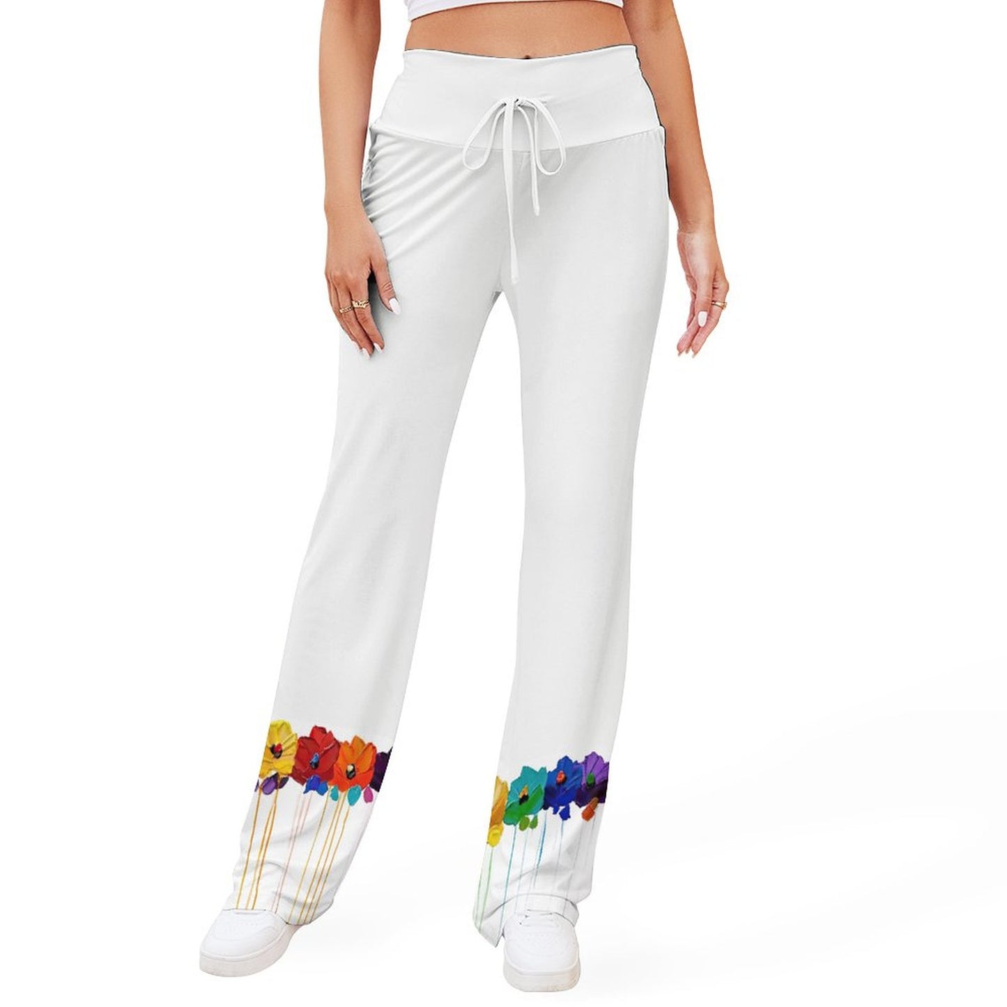 Custom Straight-Leg Drawstring Yoga Pants | Relaxed Fit Lounge Bottoms