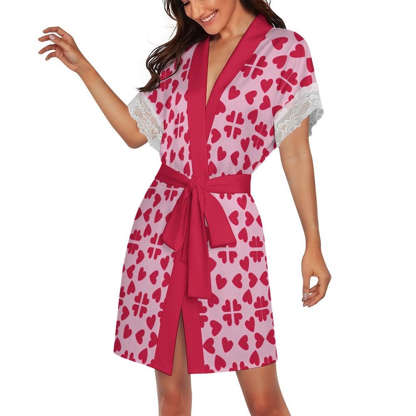 Custom Lace Trim Bridal Party Robe