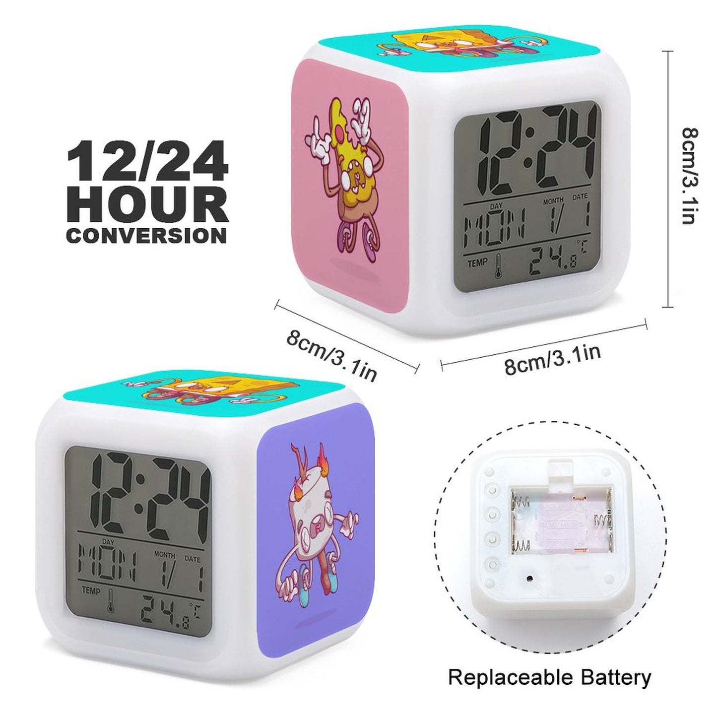 Custom Color Changing Alarm Clock - Personalized LED Photo Cube