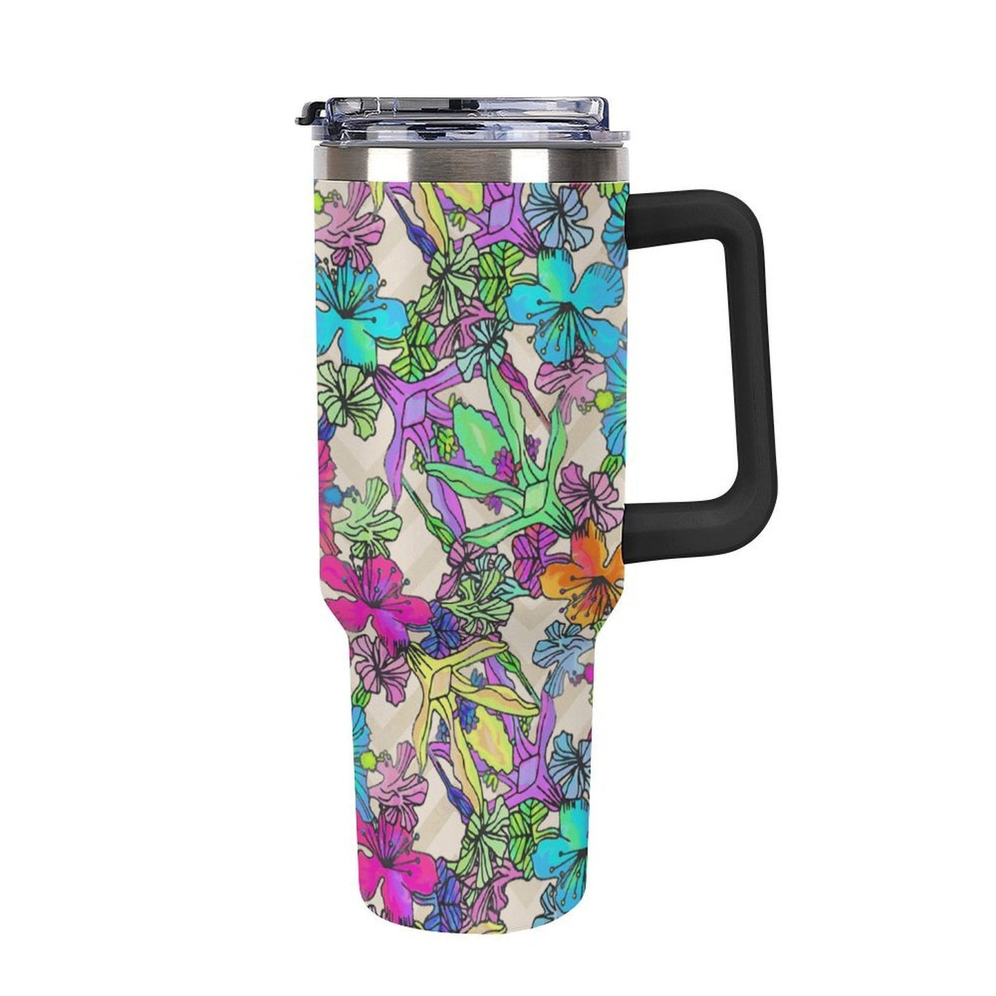 Custom 40oz Stainless Steel Travel Tumbler with Straw