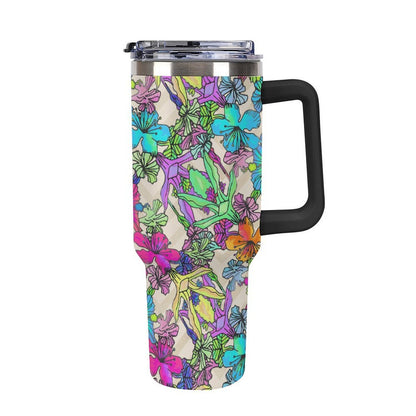 Custom 40oz Stainless Steel Travel Tumbler with Straw