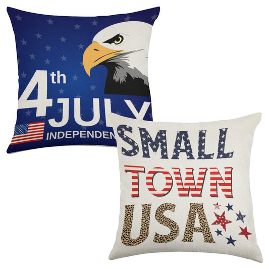 Personalized Faux Linen Throw Pillow Covers (Set of Two)