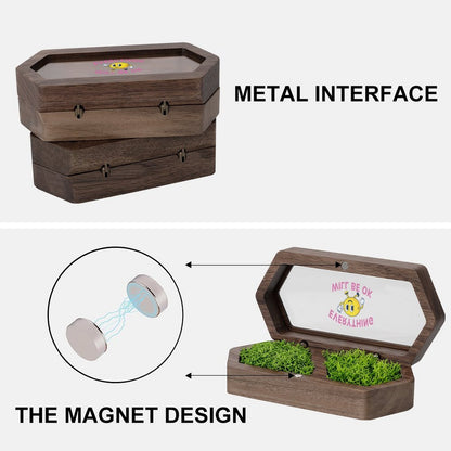 Personalized Wooden Double Ring Box with Clear Acrylic Lid