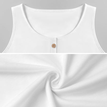 Custom Print Square Neck Button Tank Top for Women — S to 3XL