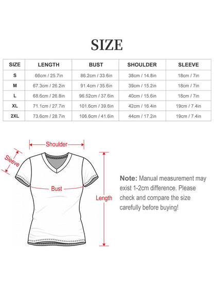 V-Neck Womens / Ladies Add Your Own Text Design Custom Personalized T-Shirt Tee