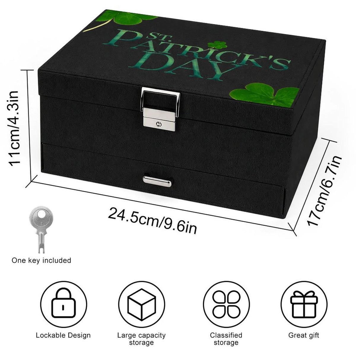 Personalized Three-Layer Suede Jewelry Organizer with Foil Stamping