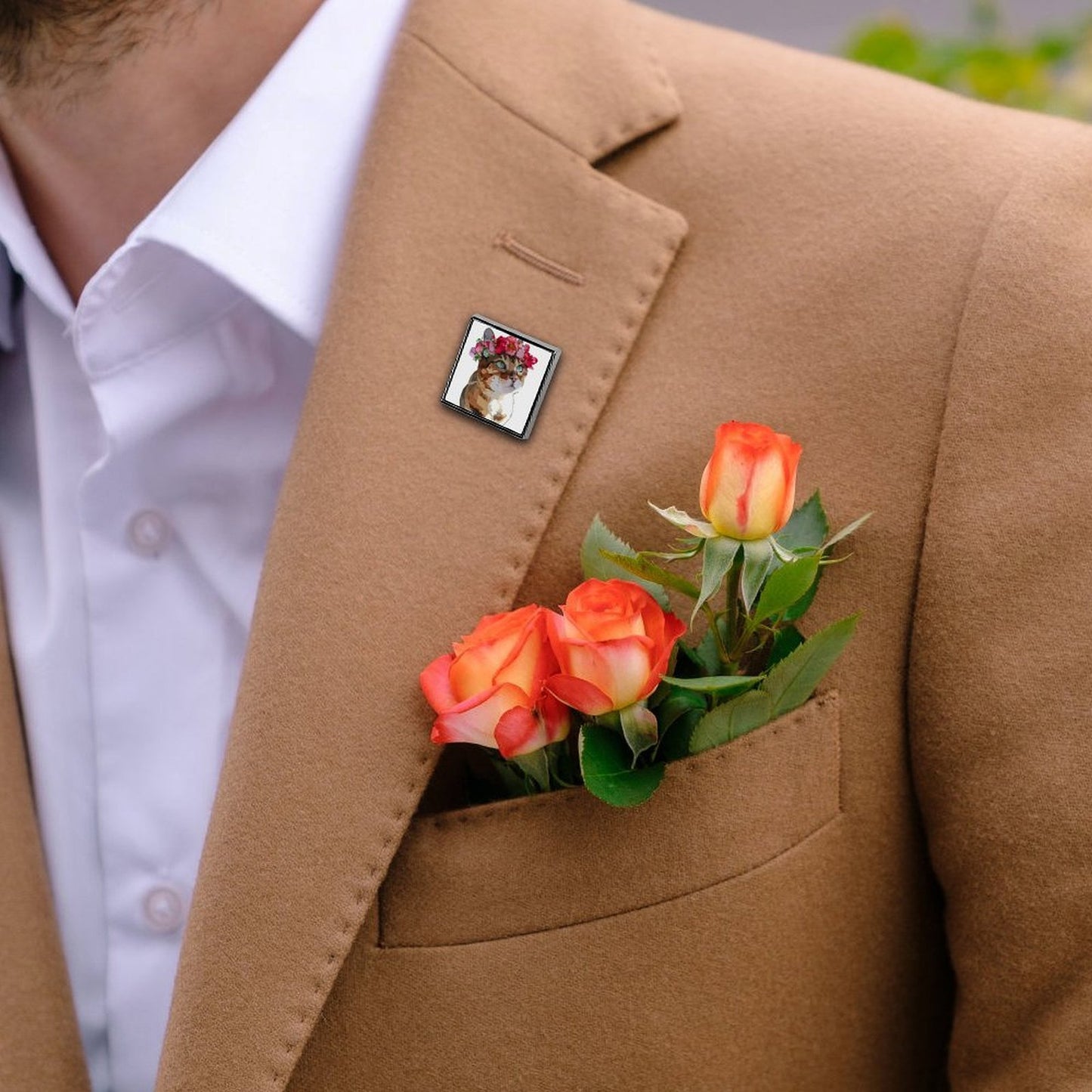 Custom Printed Mini Square Metal Lapel Pin