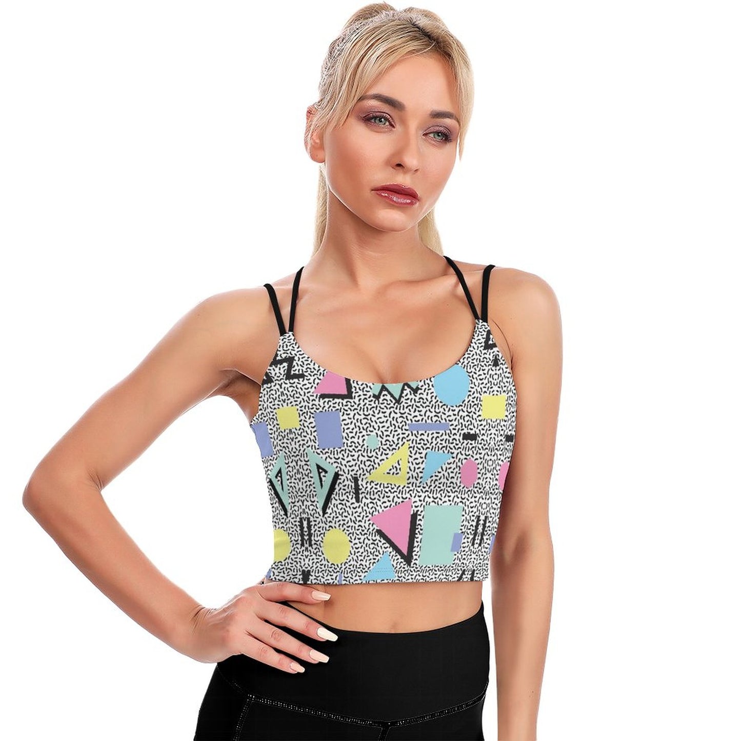 Custom Padded Cropped Yoga Tank Top | Wire-Free Sports Bra