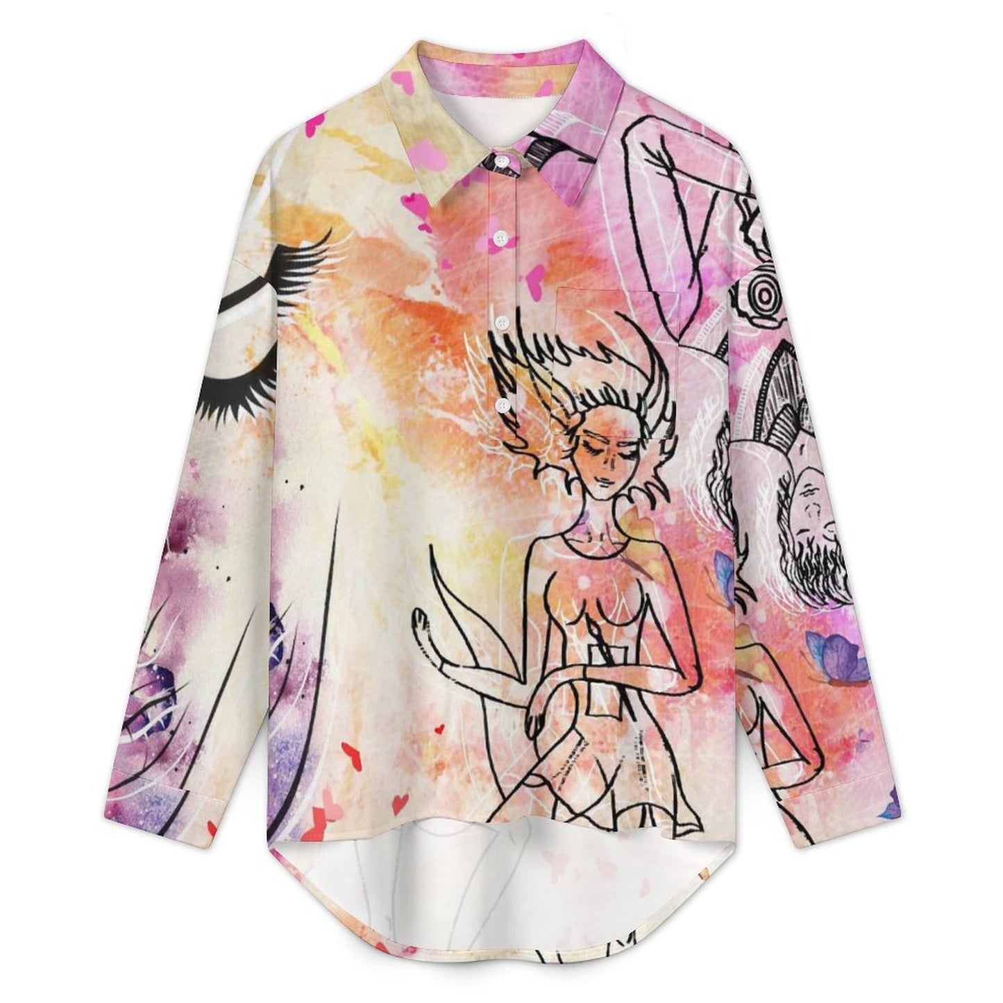 Custom Drop Shoulder Blouse for Women | Personalized Sateen Shirt