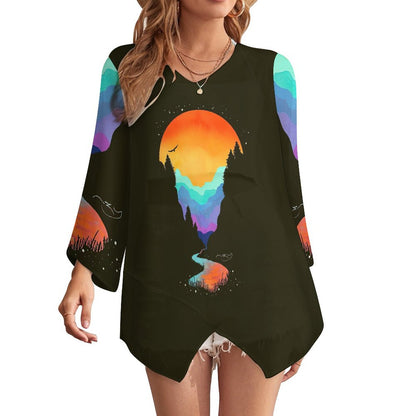 Custom Loose Chiffon Blouse | Breathable Long Sleeve Sun Top (S-5XL)