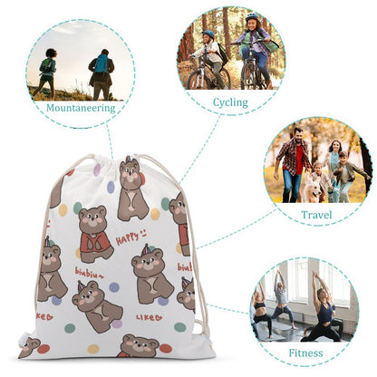 Custom Canvas Drawstring Bag | Personalized Cotton Cinch Sack