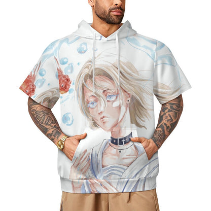 Custom Men's Short Sleeve Hoodie | Personalized Air Layer Fabric Top