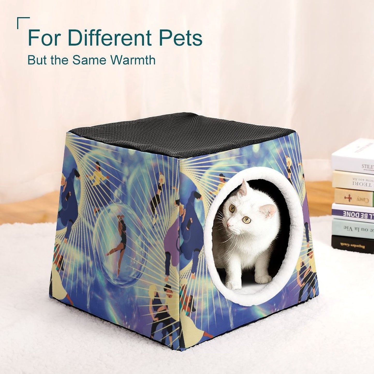 Custom Printed Pet Cave Bed for Small Cats and Dogs