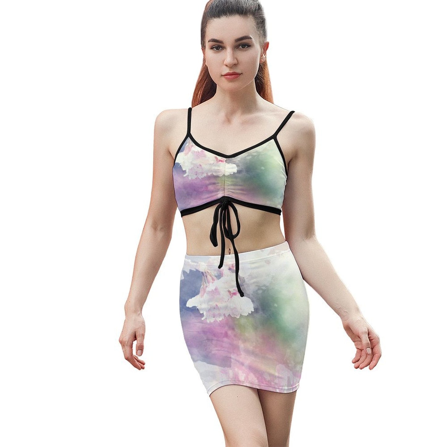 Custom Skirt Set | Personalized Two-Piece Cami Top & Drawstring Skort Outfit