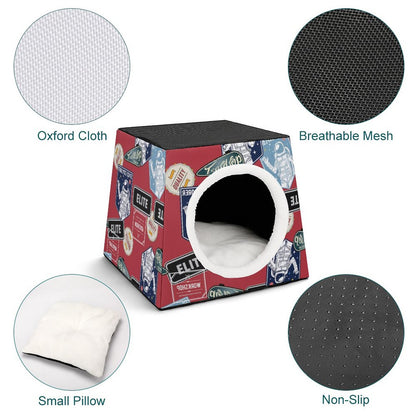 Custom Space Capsule Cat Bed | Personalized Enclosed Dog Cave