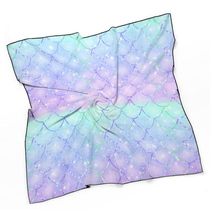 Custom Satin-Finish Square Scarf | Personalized Hair Bandana & Bag Ribbon