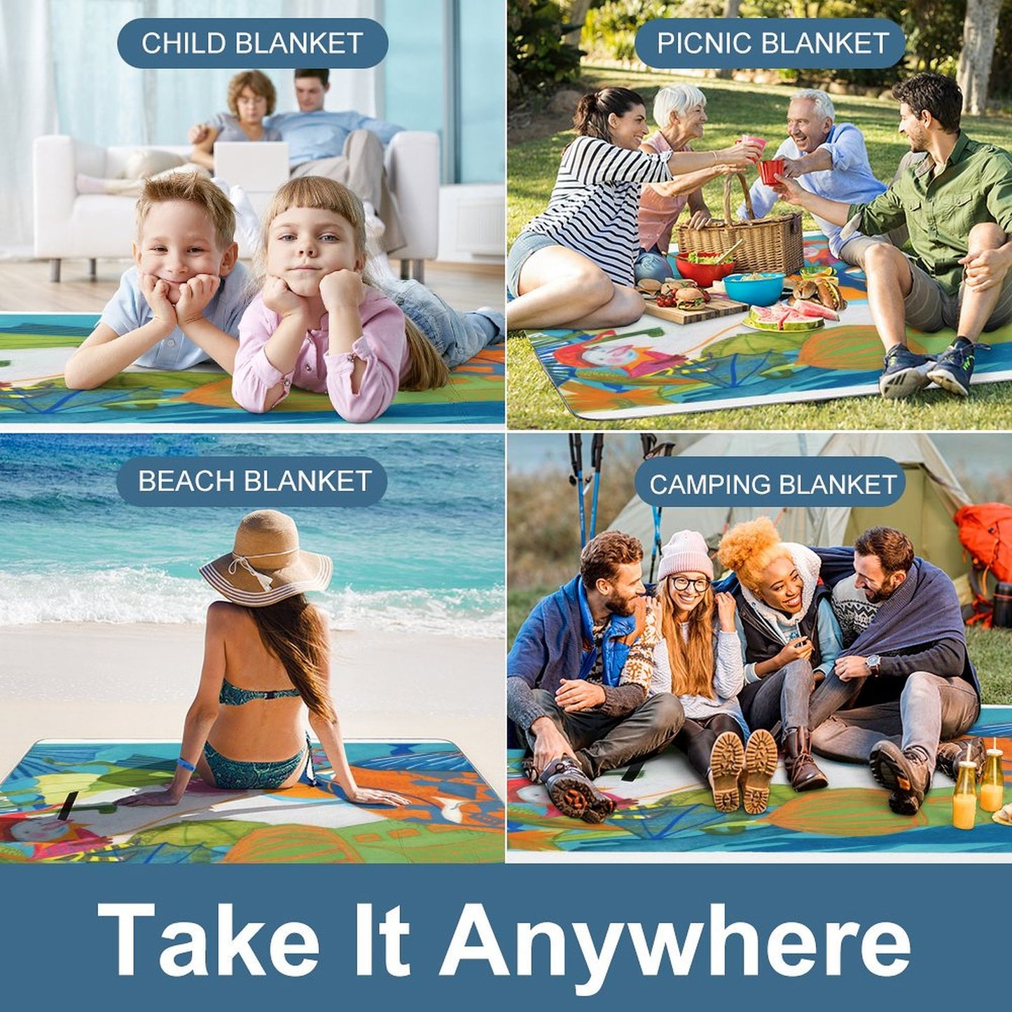 Custom Picnic Blanket | Personalized, Padded & Waterproof for Outdoors