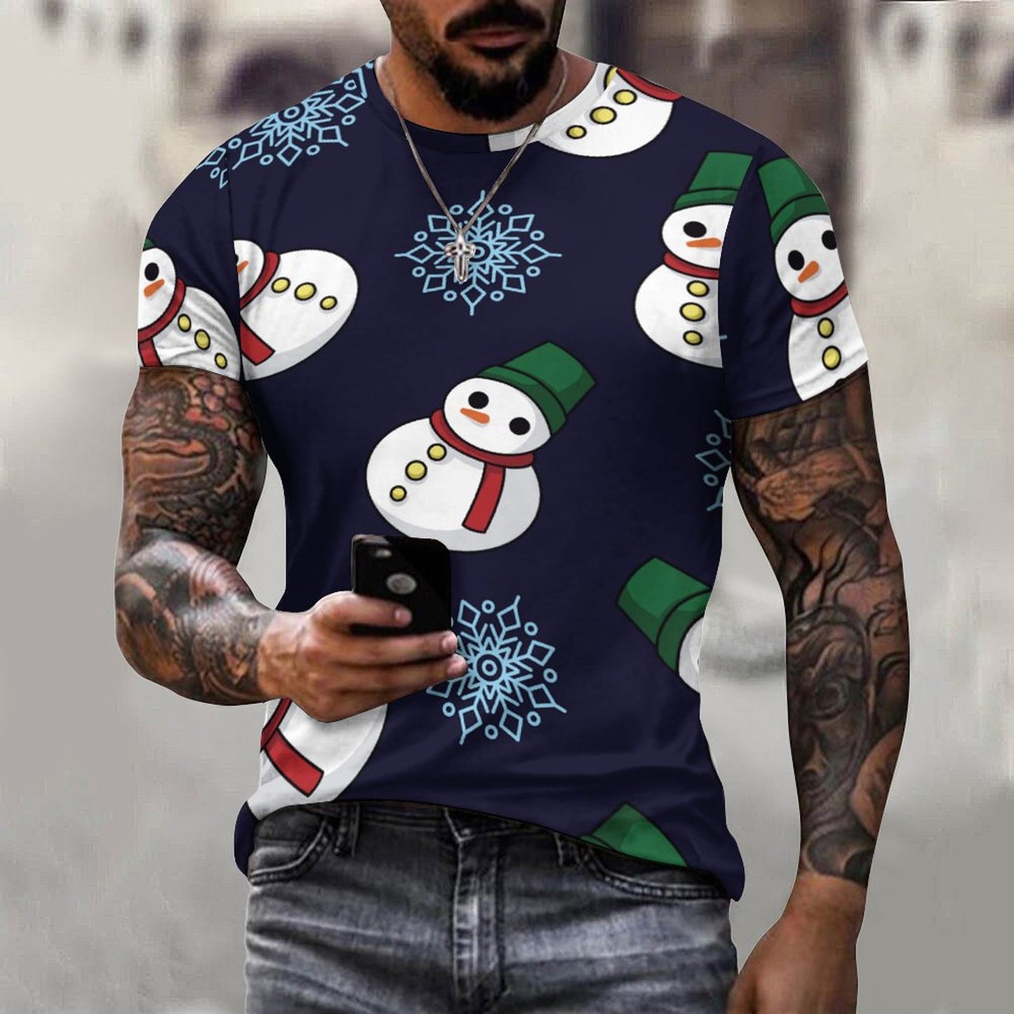Custom All-Over Print Men's Cotton T-Shirt | Design Your Own Tee