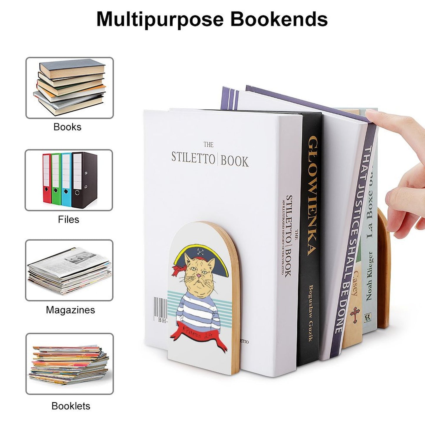 Custom Bookends | Personalized Wooden Book Ends for Shelves & Office