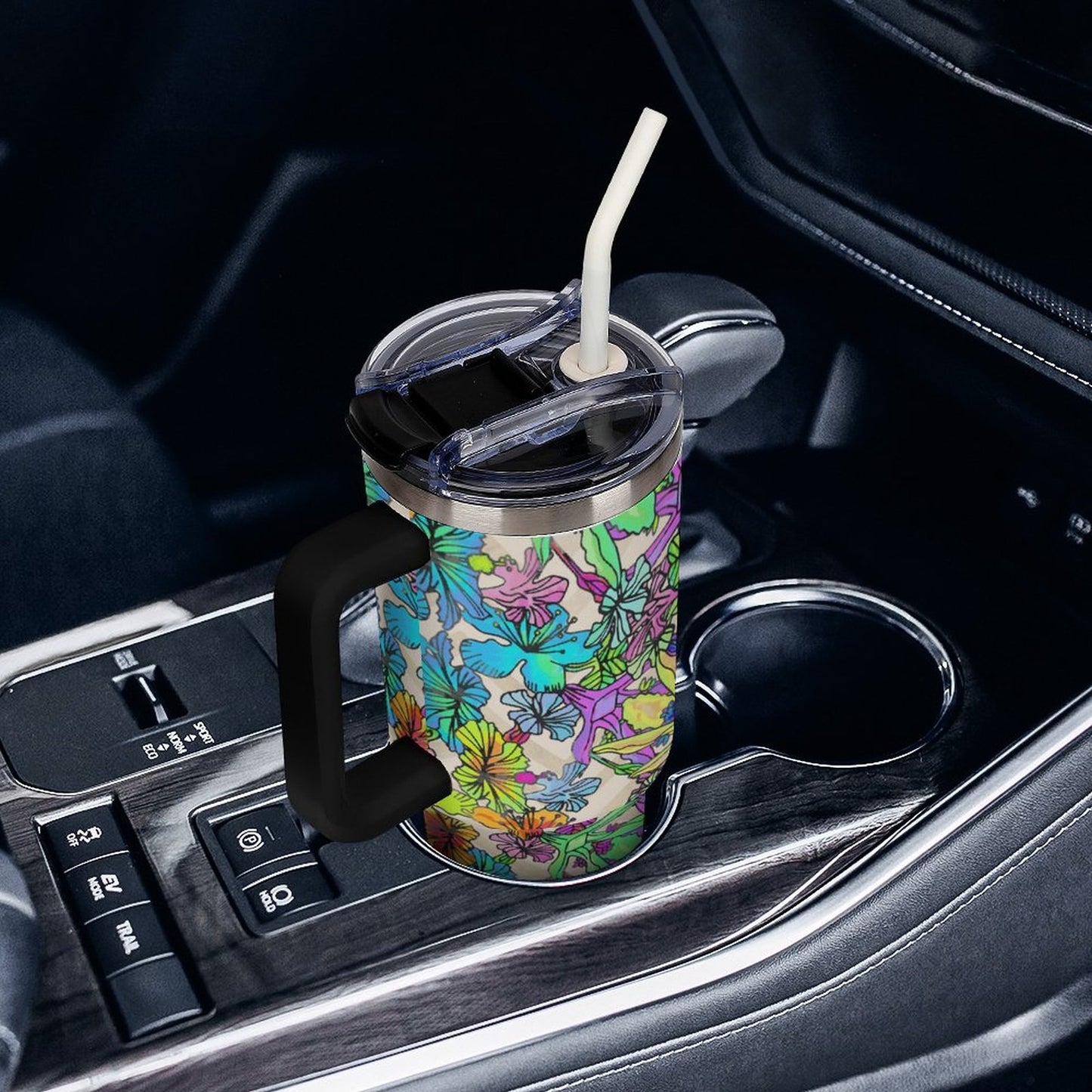 Custom 40oz Stainless Steel Travel Tumbler with Straw