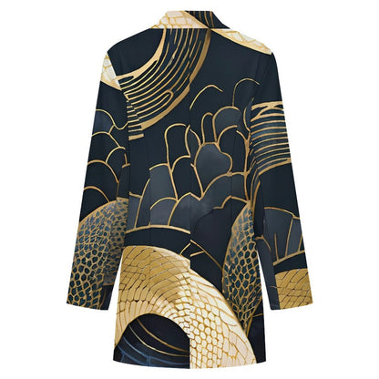 Custom Print Double-Breasted Blazer Dress for Women