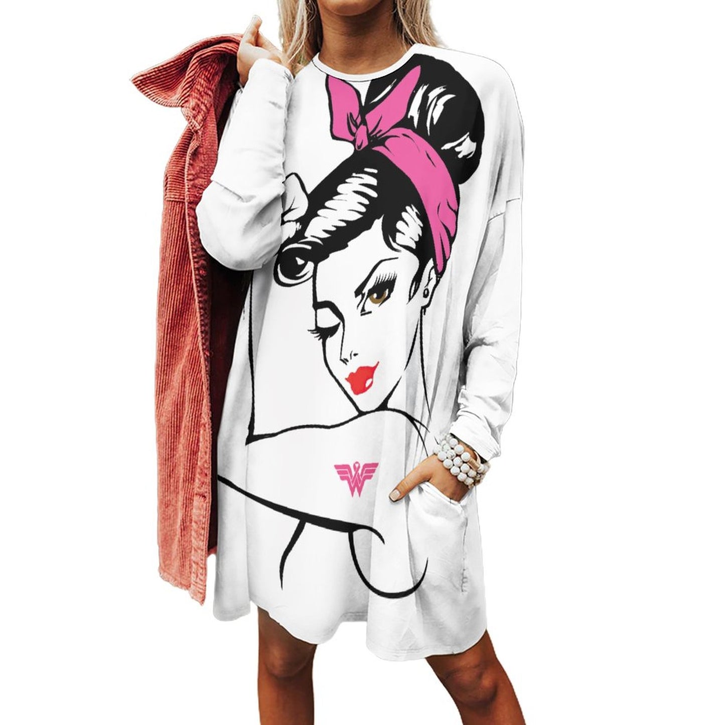 Custom Oversized Pocket Tunic | Long Sweatshirt for Leggings (2XS-6XL)