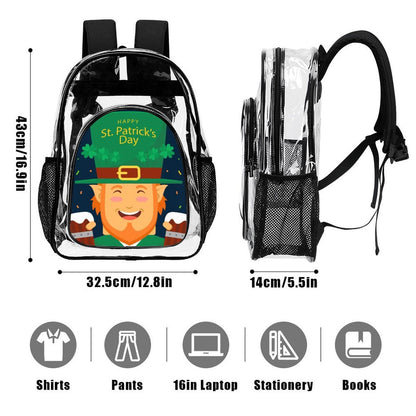 Personalized Clear Backpack with Side Mesh Pocket and Custom UV Print