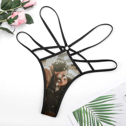 Custom All-Over Print Mesh Thong | Sheer Personalized Lingerie