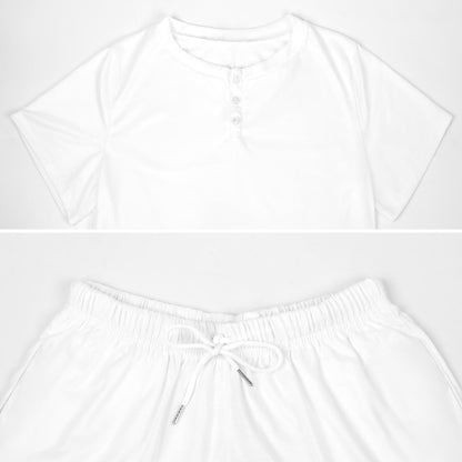 Custom Women's Two-Piece Short Sleeve Loungewear Set | Soft Pajama Short Set