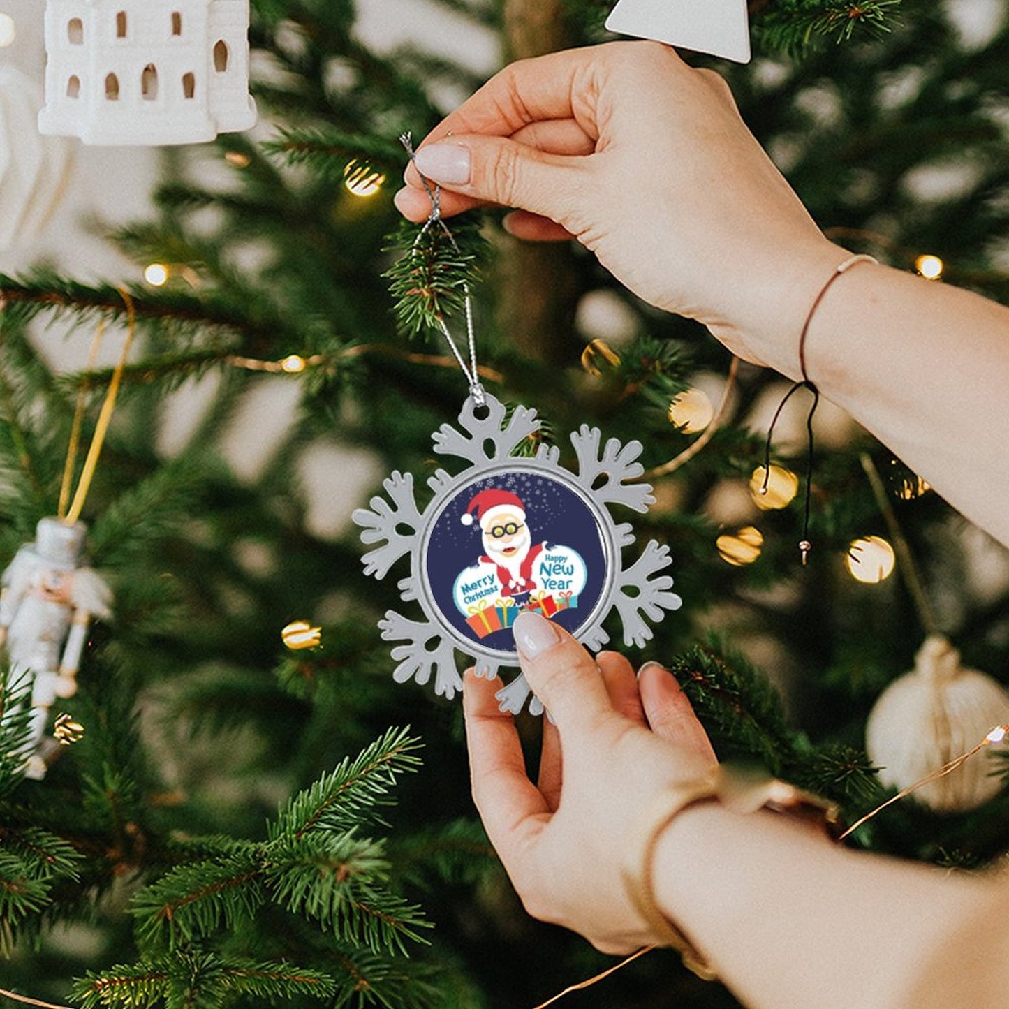 Create a Custom Metal Snowflake Ornament | Your Photo on an Alloy Keepsake