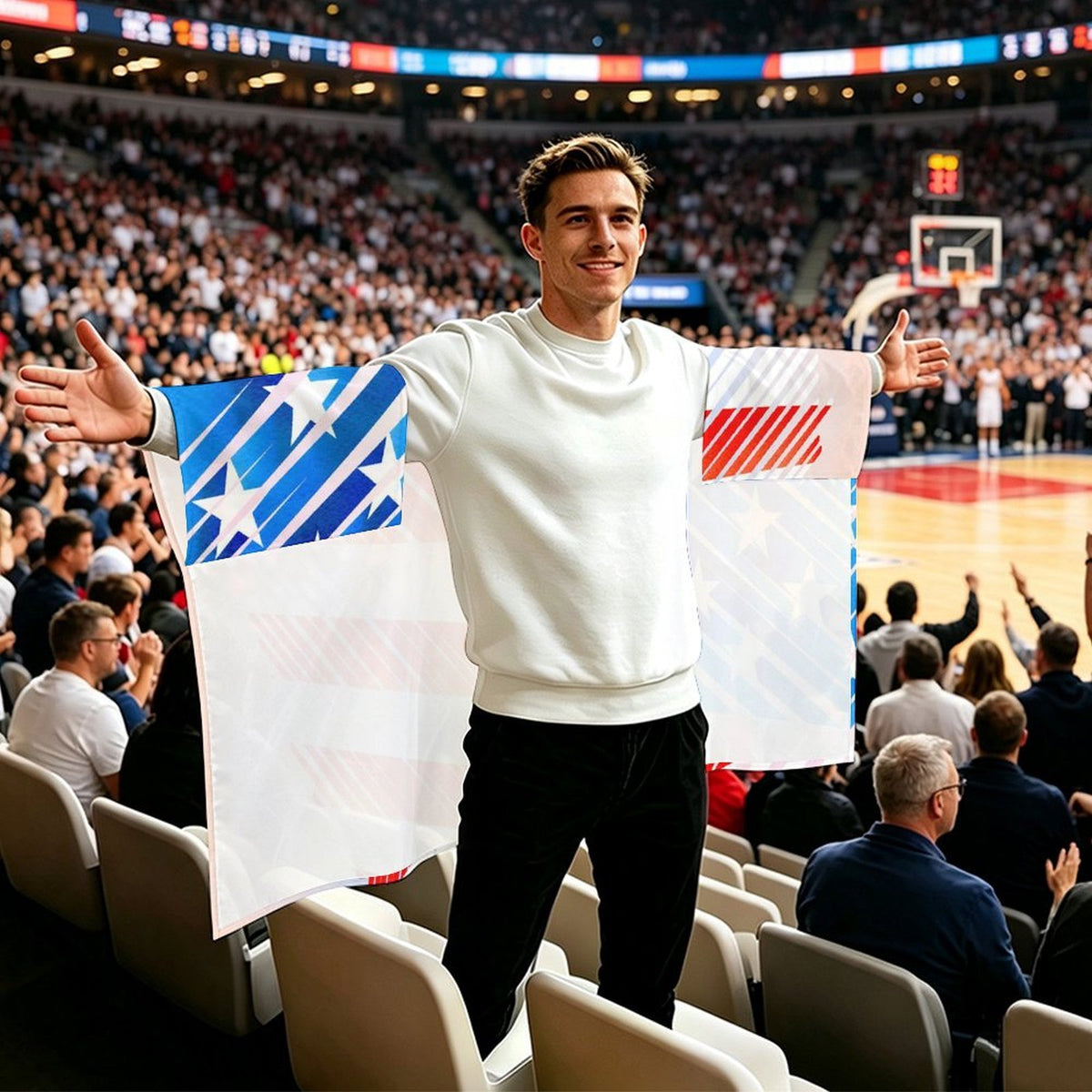Custom Printed Wearable Flag Cape for Sports, Cosplay and Events