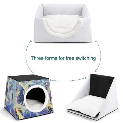Custom Printed Pet Cave Bed for Small Cats and Dogs