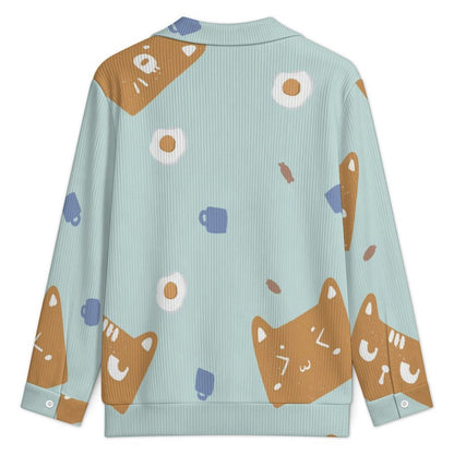Women's V-Neck Sweater with Textured Knit and Custom Print Option