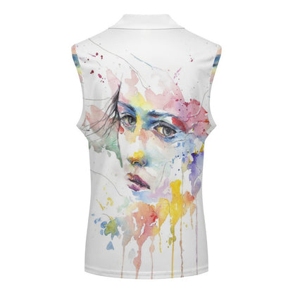 Custom Women's Sleeveless Polo | Personalized Mesh Golf Shirt