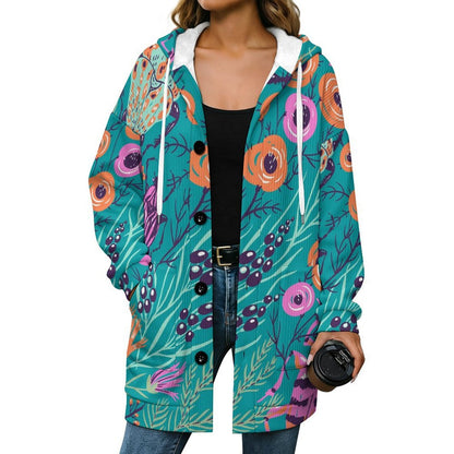 Women's Custom Mid-Length Hooded Fleece Jacket